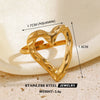 Hollow Heart Open Ring in Stainless Steel Adjustable - Image 6