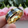 8mm SilverBlue Carbon Fiber Heart Inlay Tungsten Carbide Engagement Rings Wedding Bands Domed Polished Shiny Comfort Fit - Image 8