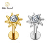 Titanium 16G Sunflower Cartilage Stud Earring with CZ Flower Helix Tragus Conch Piercing Jewelry - Image 1