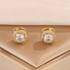 Zakol 6 Styles Sliver/Gold Color Shiny Cubic Zirconia Copper Ear Clips Geometric Square Heart Round CZ Stud Ear Accessories - Image 3