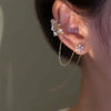Sparkling Zircon Flower Butterfly Ear Bone Clip for Women Without Piercing Tassel Ear Cuff Clip Earrings Wedding Jewelry - Image 5