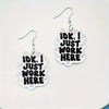 Transparent Acrylic I ok,I Just Work Here Letter Dangle Earrings for Women Niche Design Earring Party Jewelry Gifts - Image 3