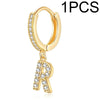 A-Z Letters Initial Pendant Earrings Hoop Earrings Men Golden Color Jewelry Earring Alphabet Name Earrings Women 1pcs - Image 9