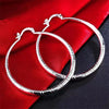 Elliptical Fish Ripple Hoop Earring For Women Small Circular Silver Plated Earring Supplies Earrings - Image 3