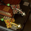 Htisok Orthodox Necklace With Wooden bead chain Crucifix Gold Wooden Rosary Beaded Chain Religious Jesus Prayer Jewelry - Image 4