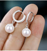 Freshwater Pearl Silver Earrings Crystal Jewelry for Wemon Wedding Gift Party Classic - Image 3