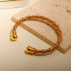 Stainless Steel Wire Braided Bangle for Women Men Spring Link Wrap Open Adjustable Ball Bracelet Jewelry - Image 5