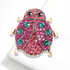 cartoon rhinestonne studded seven star ladybug brooch alloy enamel beetle men's women's clothing pin - Image 16
