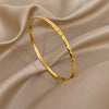 Minimalist Thin Round Stainless Steel Bangle Bracelet for Women Stackable Gold Color Cuff Bracelet Hand Jewelry Gift - Image 2