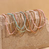 316L Stainless Steel Stone Beaded Thin Chain Bracelet Anklet Everyday Jewelry For Women Gift - Image 4