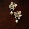 Vintage Baroque Embossed Enamel Flower Brooches Stud Earring Set Pearl Brooch Women Clothing Party Accessories Gift - Image 7