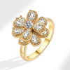 Adjustable Rotating Double Layer Flower Stacking Women'S Rings Gold Crystal Relife Spinning Ring - Image 7