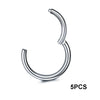 5Pcs/lot Stainless Steel Nose Ring Body Clip Hoop for Women Men Cartilage Piercing Segment Nose Hoop Septum Clicker Lip Ear Ring - Image 8