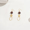 Maillard retro temperament hollow ring wooden long beaded necklace earrings set sweater chain collarbone chain - Image 6