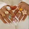 Tocona Imitation Pearl Open Ring Sets for Women Elegant Gold Color Ring Party Jewelry Accessories - Image 17
