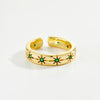 Silver Adjustable Star Blue Green CZ Zircon Open Ring Women Vintage Party Women Gift Jewelry - Image 6