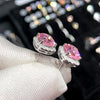 Ne'w Bright White/Yellow/Pink CZ Stud Earrings for Women Contracted Jewelry Wedding Engagement - Image 2