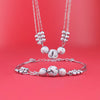 Silver Necklace Bracelet Set for Woman Vintage Lucky Beads Ball Jewelry Set Party Jewelery Gifts - Image 11