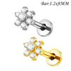 Clear Stone Labret Piercing Stud with Square Heart and Trapezoid Styles - Image 7