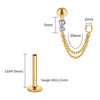 Titanium Double Piercing Chain Earring 16G CZ Dangle Cartilage Helix Conch Drop Chain Connector Jewelry - Image 16
