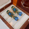 Rhinestone Bluey Crystal Clip Earrings for Womens Medieval Vintage Peisonality Sparkle Charms Earring Jewelry - Image 5