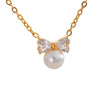 Delicate Bling Zircon Imitation Pearls Bow Knot Drop Collar Necklace Elegant Korean Jewelry for Women - Image 8