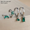 4PCS Zircon Hanging Earrings Set For Women Stainless Steel Geometry Dangle Earring Cartilage Piercing Jewelry Gift - Image 7