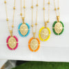 Virgin Mary Pendant Charm Necklace Women Cross Scared Heart Jesus Choker Seed Beads Stainless Steel Chain Gold Color Mom - Image 1
