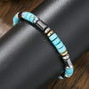 Turquoise Black Stone Bead Bracelet Handmade Elastic Rope Bracelet Gift for Christmas Accessories - Image 2