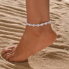 Bohemian style rice bead flower mixed with pearl women's beach anklet - Image 1