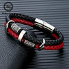 Vintage Viking Compass Multilayer Leather Bracelet Men Stainless Steel Norse Runes Valknut Bangle Scandinavian Jewelry - Image 1