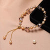 Elegant Pink Imitation Pearl Bracelets Purple Crystal Beaded Adjustable Bracelets Bangle Female Wristband Accessories - Image 4