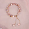 Elegant Pink Imitation Pearl Bracelets Purple Crystal Beaded Adjustable Bracelets Bangle Female Wristband Accessories - Image 5