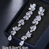 Zircons Marquise Cluster Flower Shape Cubic Zirconia Long Dangle Drop Earrings for Brides Wedding Party Jewelry - Image 7