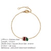 Simple Colored Zirconia Charm Bracelet Women's Oval Stainless Steel Bangle Jewelry - Image 13
