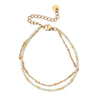 Layered Stainless Steel Chain Bracelet with Colorful Bead Accents - Image 2