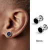 Men's Earings Titanium Steel Round Black Oil Drip Stud Earrings For Men Korean Stainless Steel Punk Jewelry Accessories - Image 8