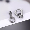 Kofsac Vintage Thai Silver Geometric Earrings Men Personality Punk Hip-Hop Sea Wave Texture Earring Creative Male Jewelry - Image 3