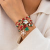 KunJoe 5pcs/set Cute Christmas Series Snowflake Tree Pendant Crystal Bracelet Women Ccb Beads Adjustable Thread Rope Bracelet - Image 2