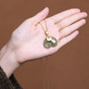 Stone Elephant Pendant Necklace on Gold-Tone Chain - Image 4