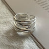 Silver Open Rings for Women Couple Handmade Matte Lace Irregular Finger Ring Prevent Allergy Jewelry Gifts - Image 8