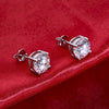8.0mm Silver Stud Earrings For Women Sparkling Wedding Jewelry - Image 4