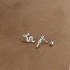 Silver Flash Diamond Small Snake Earrings Men And Women Personality Unique Earrings Party Jewelry - Image 2