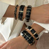 Vintage Punk Black Dripping Oil Metal Enamel Bangles For Women Geometric Wide Chunky Cuff Bracelets Party Aesthetic Jewelry - Image 5