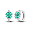 Colorful Cubic Zirconia Huggie Hoop Earrings in Flower Butterfly and Clover Designs - Image 14