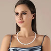 White Freshwater Cultured Pearl Necklaces for Women Girl Gift, Silver Women's Baroque Pearl Necklace - Image 4