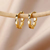 Stainless Steel Irregular Twist Earrings for Women Gold Color Round Hoop Earrings Jewelry Wedding Gifts - Image 1