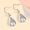 Zircon Water Drop Earrings For Women Silver Color Long Dangle Hanging Earring Female Wedding Ear Jewelry Gift - Image 3
