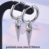 No Fade Different Length Pointed Cone Dangle Earring Stainless Steel Round Hoop Earrings For Women Men Jewelry Ear Piercing Gift - Image 14