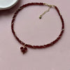 Heart Pendant Necklace with Crystal and Imitation Pearl Details - Image 4